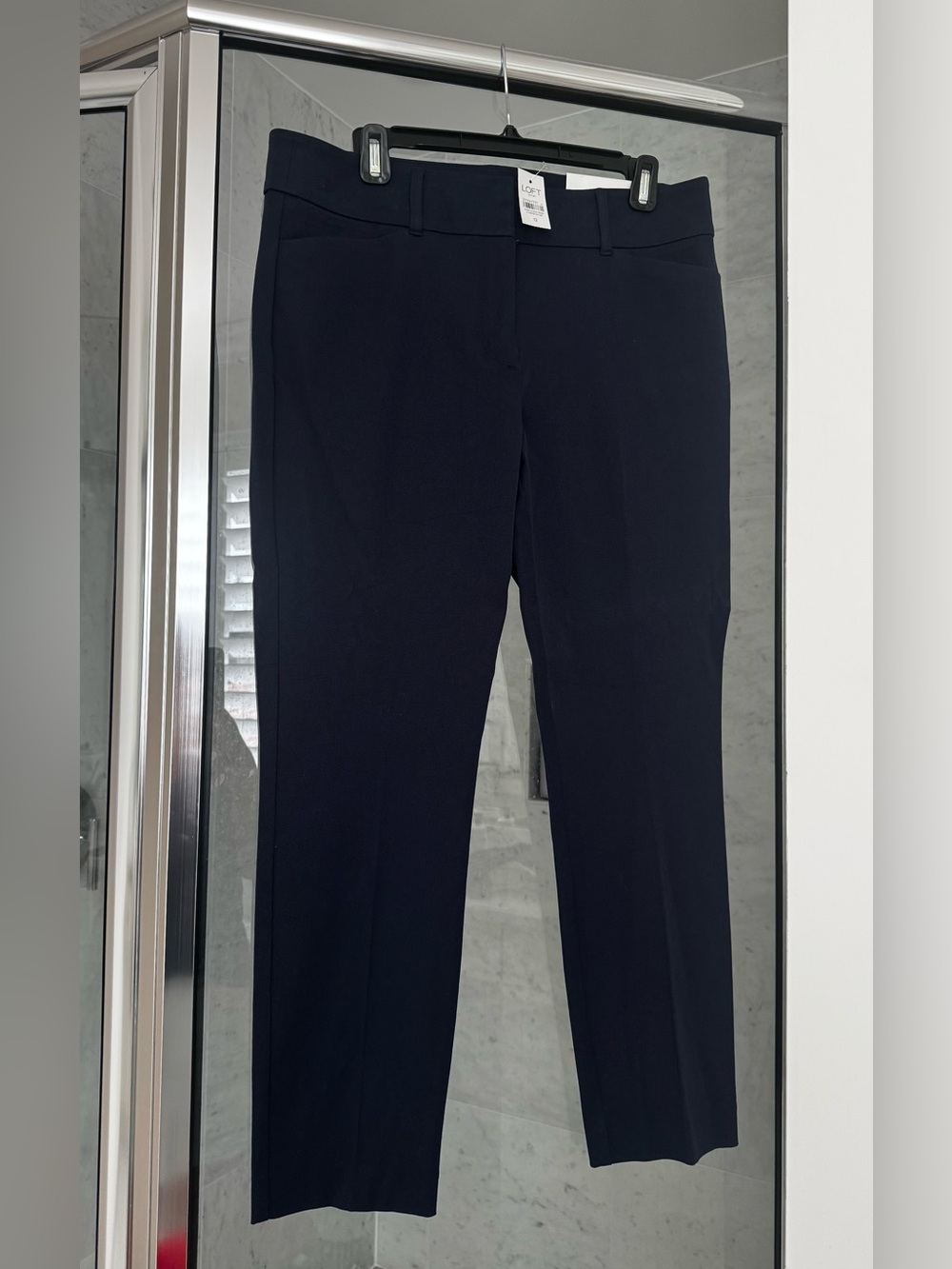 LOFT Navy Tailored Skinny Ankle Trousers